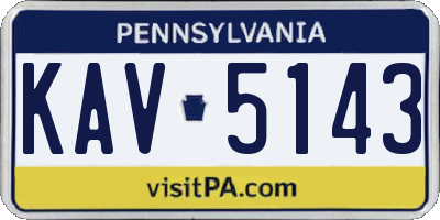 PA license plate KAV5143