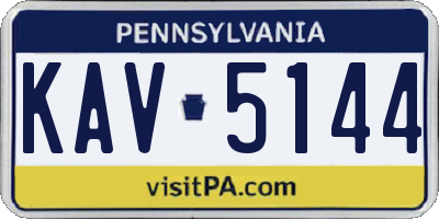 PA license plate KAV5144