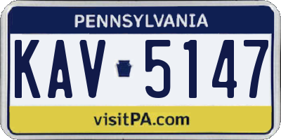 PA license plate KAV5147