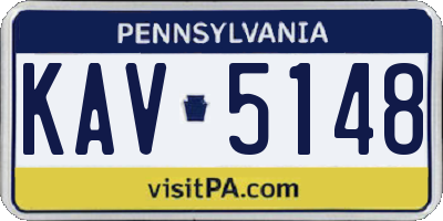 PA license plate KAV5148