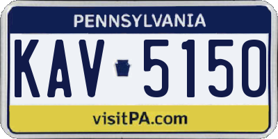 PA license plate KAV5150