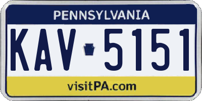 PA license plate KAV5151