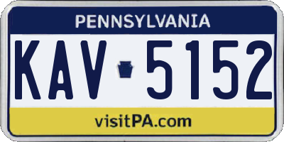 PA license plate KAV5152