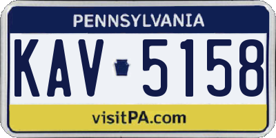 PA license plate KAV5158