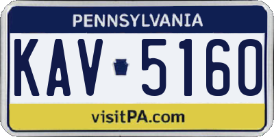 PA license plate KAV5160