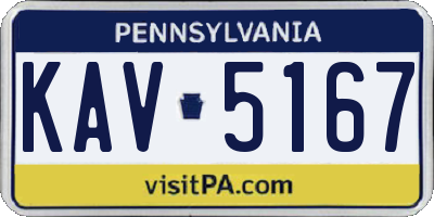 PA license plate KAV5167