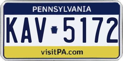 PA license plate KAV5172