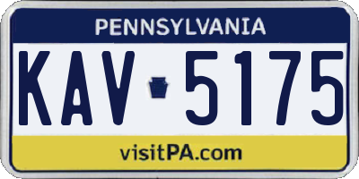 PA license plate KAV5175