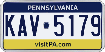 PA license plate KAV5179
