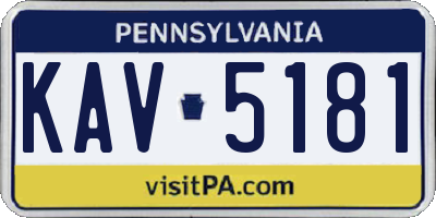 PA license plate KAV5181