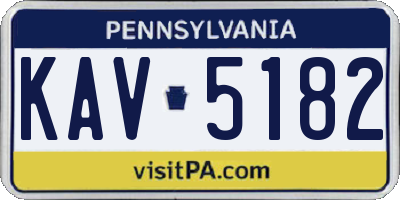 PA license plate KAV5182