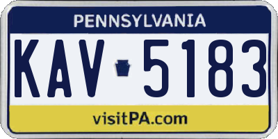 PA license plate KAV5183