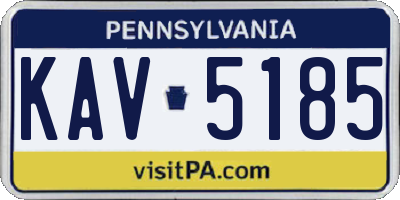 PA license plate KAV5185