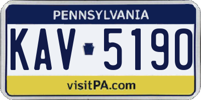PA license plate KAV5190