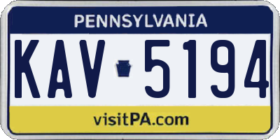 PA license plate KAV5194