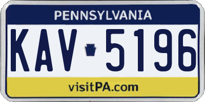 PA license plate KAV5196