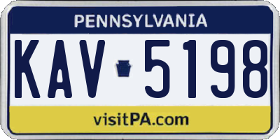 PA license plate KAV5198