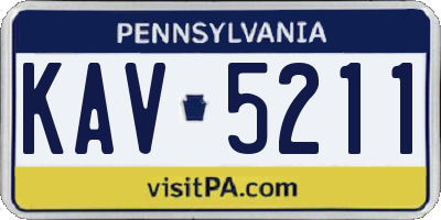 PA license plate KAV5211