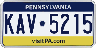 PA license plate KAV5215