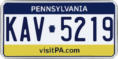 PA license plate KAV5219