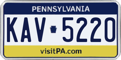 PA license plate KAV5220
