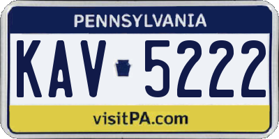 PA license plate KAV5222