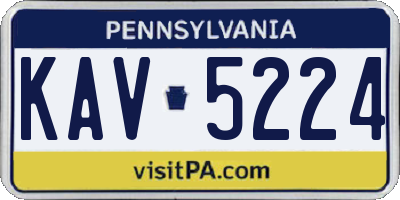 PA license plate KAV5224