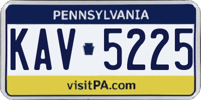 PA license plate KAV5225