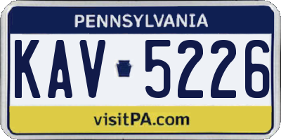 PA license plate KAV5226