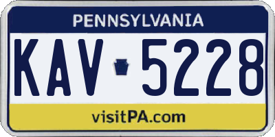 PA license plate KAV5228
