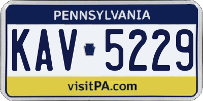 PA license plate KAV5229
