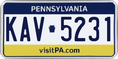 PA license plate KAV5231