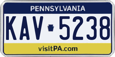 PA license plate KAV5238
