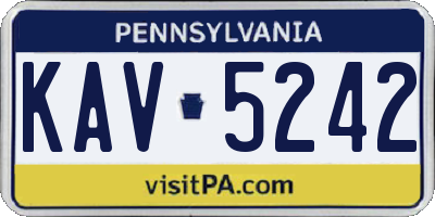 PA license plate KAV5242