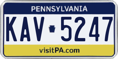 PA license plate KAV5247