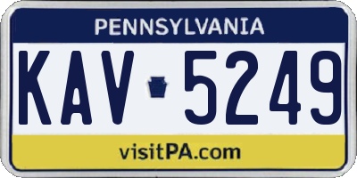 PA license plate KAV5249