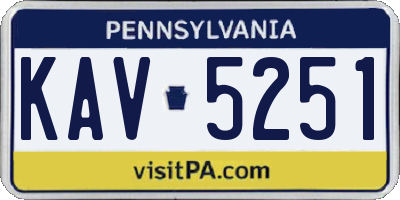 PA license plate KAV5251
