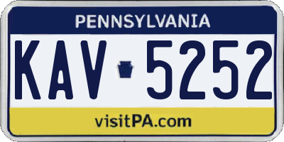 PA license plate KAV5252