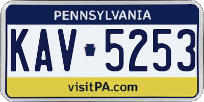 PA license plate KAV5253