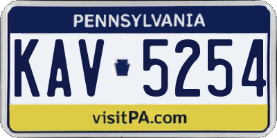PA license plate KAV5254