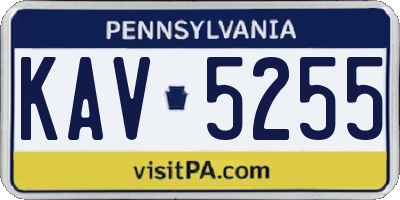 PA license plate KAV5255