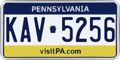 PA license plate KAV5256