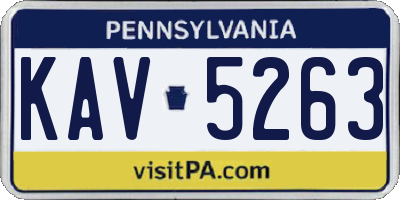 PA license plate KAV5263