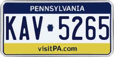 PA license plate KAV5265