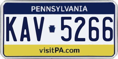 PA license plate KAV5266