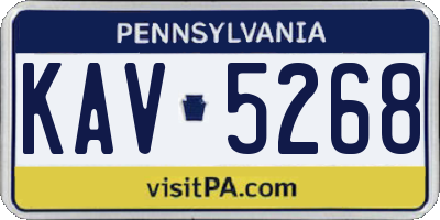 PA license plate KAV5268