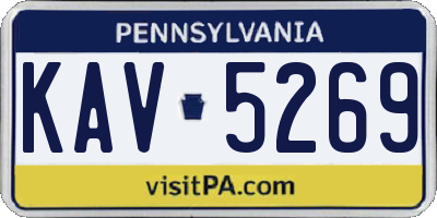 PA license plate KAV5269
