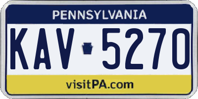 PA license plate KAV5270