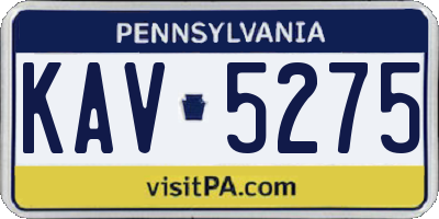 PA license plate KAV5275