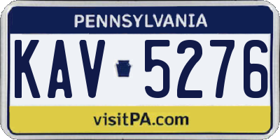 PA license plate KAV5276